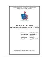 (Tiểu luận) báo cáo hết học phần lý thuyết xác suất và thống kê toán