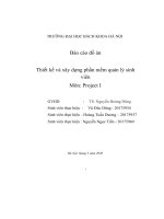 (Tiểu luận) báo cáo đồ án thiết kế và xây dựng phần mềm quản lý sinh viên môn project i
