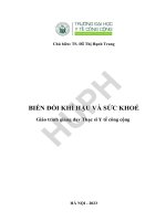 Biến đổi khí hậu và sức khỏe giáo trình giảng dạy thạc sỹ y tế công cộng bài 1  tổng quan về biến đổi khí hậu