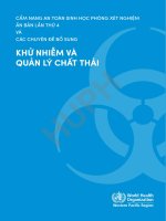 Khử nhiễm và quản lý chất thảicẩm nang an toàn sinh học phòng xét nghiệm ấn bản lần thứ 4 và các chuyên đề bổ sung khử nhiễm và quản lý chất thảidecontamination and waste management