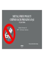 Metal free policy  chính sách phi kim loại