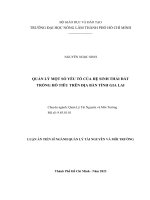 (Luận án tiến sĩ) quản lý một số yếu tố của hệ sinh thái đất trồng hồ tiêu trên địa bàn tỉnh gia lai