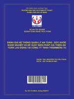 (Đồ án hcmute) đánh giá hệ thống quản lý an toàn   sức khỏe nghề nghiệp và đề xuất biện pháp cải thiện an toàn lao động tại công ty tnhh trismmers tu