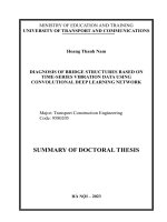 Chẩn đoán kết cấu cầu dựa trên chuỗi dữ liệu đo dao động theo thời gian kết hợp sử dụng mạng học sâu tích chập