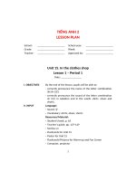 Global Success_Grade 2_Lesson plan Unit 15_Giáo án Unit 15