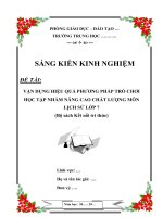 Vận dụng hiệu quả phương pháp trò chơi học tập nhằm nâng cao chất lượng môn lịch sử lớp 7 (bộ sách kết nối tri thức)