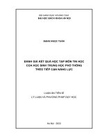 Đánh giá kết quả học tập môn Tin học của học sinh trung học phổ thông theo tiếp cận năng lực