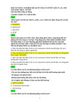ĐÁP ÁN TRẮC NGHIỆM HỆ QUẢN TRỊ CƠ SỞ DỮ LIỆU IT_10_04 TÍN CHỈ - SOẠN NGÀY 15.05.2025 - THI VẤN ĐÁP TRỰC TUYẾNGhi chú: Copy phần Mô tả rồi dán vào file Tài liệu Vì Câu hỏi và đáp án cập nhật để ở phần Mô tả 