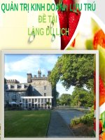 Tiểu Luận  - Quản Trị Kinh Doanh Lưu Trú - Đề Tài - Làng Du Lịch