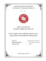 (Tiểu luận) tiểu luận đề tài chiến lược marketing quốc tế của zara woman tại thị trường trung quốc