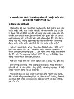 Tiểu Luận - Các Vấn Đề Chính Sách Trong Nền Ktqt - Đề Tài - Vai Trò Của Hàng Rào Kỹ Thuật Đối Với Sức Khỏe Người Việt Nam.docx