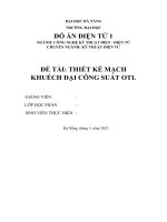 Mạch khuếch đại công suất OTL ngõ vào đơn(Có mô phỏng)