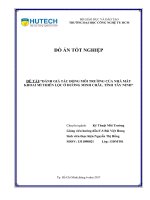 Đồ án tốt nghiệp đánh giá tác động môi trường của nhà máy khoai mì thiên lộc ở dương minh châu, tỉnh tây ninh