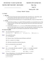 Noi dung on tap hoc ki 1 toan 10 nam 2023 2024 truong thpt tran phu ha noi