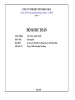 Hồ sơ dự toán cây xăng Đồng Tháp, file excel tính toán và bản vẽ