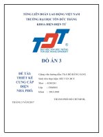 ĐỒ ÁN THIẾT KẾ CUNG CẤP ĐIỆN  NHÀ PHỐ SINH VIỆN UTDT