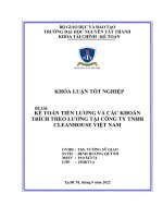 Kế toán tiền lương và các khoản trích theo lương tại công ty tnhh cleanhouse việt nam