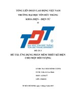 ỨNG DỤNG PHẦN MỀM THIẾT KẾ ĐIỆN CHO MỘT ĐỐI TƯỢNG