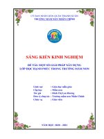 (Skkn rất hay) một số giải pháp xây dựng lớp học hạnh phúc trong trường mầm non