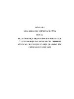 Tiểu luận chính sách công phân tích thực trạng công tác chính sách ở việt nam hiện nay  đề xuất các giải pháp nâng cao chất lượng và hiệu quả công tác chính sách ở việt nam