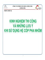 Kinh nghiệm thi công hệ cốp pha nhôm