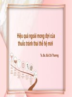 Hiệu quả ngoài mong đợi của thuốc tránh thai thế hệ mới
