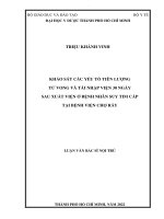 Khảo sát các yếu tố tiên lượng tử vong và tái nhập viện 30 ngày sau xuất viện ở bệnh nhân suy tim cấp tại bệnh viện chợ rẫy