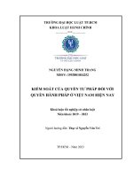 Kiểm soát của quyền tư pháp đối với quyền hành pháp ở việt nam hiện nay