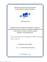 Demovating factors in efl reading class   an investigation into teachers and students perspectives at nguyen huu canh vocational school, district 7, ho chi minh