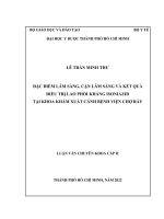 đặc điểm lâm sàng , cận lâm sàng và kết quả điều trị lao phổi kháng isoniazid tại khoa khám xuất cảnh bệnh viện chợ rẫy