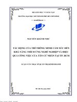 Tác động của trí thông minh cảm xúc đến khả năng thích ứng nghề nghiệp và hiệu quả công việc của tân cử nhân tại tp hcm