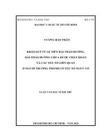 Khảo sát tỷ lệ tiền đái tháo đường, đái tháo đường chưa được chẩn đoán và các yếu tố liên quan ở người trưởng thành có yếu tố nguy cơ