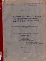 Hoàn thiện luật kinh tế ở việt nam trong nền kinh tế thị trường định hướng xã hội chủ nghĩa