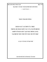 Khảo sát vai trò của trec trong dự đoán kết cục của người bệnh ghép tế bào gốc tạo máu đồng loài tại bệnh viện truyền máu huyết học