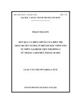 kết quả và biến chứng của điều trị thay huyết tương ở trẻ em mắc viêm não tự miễn tại bệnh viện nhi đồng 2 từ tháng 1   2019 đến tháng 10   2021