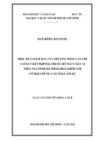 hiệu quả giảm đau của phương pháp cấy chỉ catgut kết hợp bào thuốc đỗ ngưu bát vị trên người bệnh thoái hóa khớp gối có hội chứng can thận âm hư