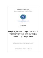 Hoạt động thu thập chứng cứ trong tố tụng dân sự theo pháp luật việt nam