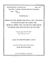 khảo sát đặc điểm lâm sàng, cận lâm sàng và đánh giá kết quả điều trị bệnh lý thiếu máu tán huyết miễn dịch tại bệnh viện truyền máu huyết học