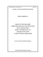Khảo sát tiếng kêu khớp ở bệnh nhân rối loạn thái dương hàm bằng 3 phương pháp nghe và sờ khớp bằng tay, nghe bằng ống nghe và phân tích rung động khớp