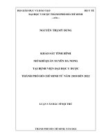 Khảo sát tình hình mở khí quản xuyên da nong tại bệnh viện đại học y dược thành phố hồ chí minh từ năm 2018 đến năm 2022