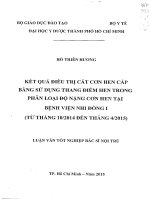 Kết quả điều trị cắt cơn hen cấp bằng sử dụng thang điểm hen trong phân loại độ nặng cơn hen tại bệnh viện nhi đồng i (từ tháng 10