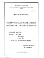 Nghiên cứu năng suất lao động công nhân day máy vnpt long an