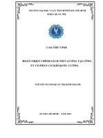 Hoàn thiện chính sách tiền lương tại công ty cổ phần cơ khí quốc cường