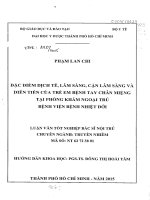 Đặc điểm dịch tễ, lâm sàng, cận lâm sàng và diễn tiến của trẻ em bệnh tay chân miệng tại phòng khám ngoại trú bệnh viện bệnh nhiệt đới