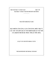 đặc điểm lâm sàng , cận lâm sàng , điều trị và các yếu tố liên quan với nhiễm khuẩn vết mổ của bệnh nhi được phẫu thuật tiêu hóa