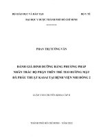 đánh giá dinh dưỡng bằng phương pháp nhân trắc bộ phận trên trẻ teo đường mật đã phẫu thuật kasai tại bệnh viện nhi đồng 2