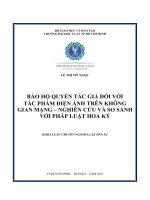 Bảo hộ quyền tác giả đối với tác phẩm điện ảnh trên không gian mạng – nghiên cứu và so sánh với pháp luật hoa kỳ