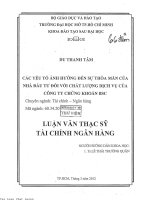 Các yếu tố ảnh hưởng đến sự thỏa mãn của nhà đầu tư đối với chất lượng dịch vụ của công ty chứng khoán bsc
