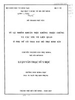 Tỷ lệ nhiễm khuẩn niệu không triệu chứng và các yếu tố liên quan ở phụ nữ có thai sau hỗ trợ sinh sản