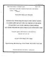 Khảo sát tình trạng hạn chế chức năng và mối liên quan với các bệnh lý đi kèm ở người cao tuổi trong cộng đồng xã vĩnh thành huyện chợ lách tỉnh bến tre